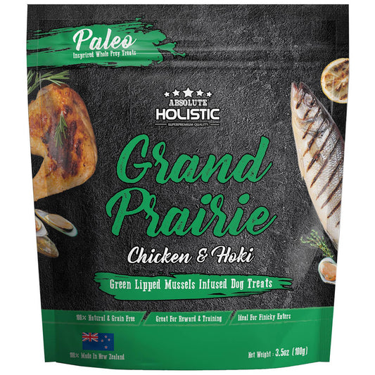 Absolute Holistic Grand Praire Chicken & Hoki Air Dried Dog Treats 100g (100000003919) [default_color]